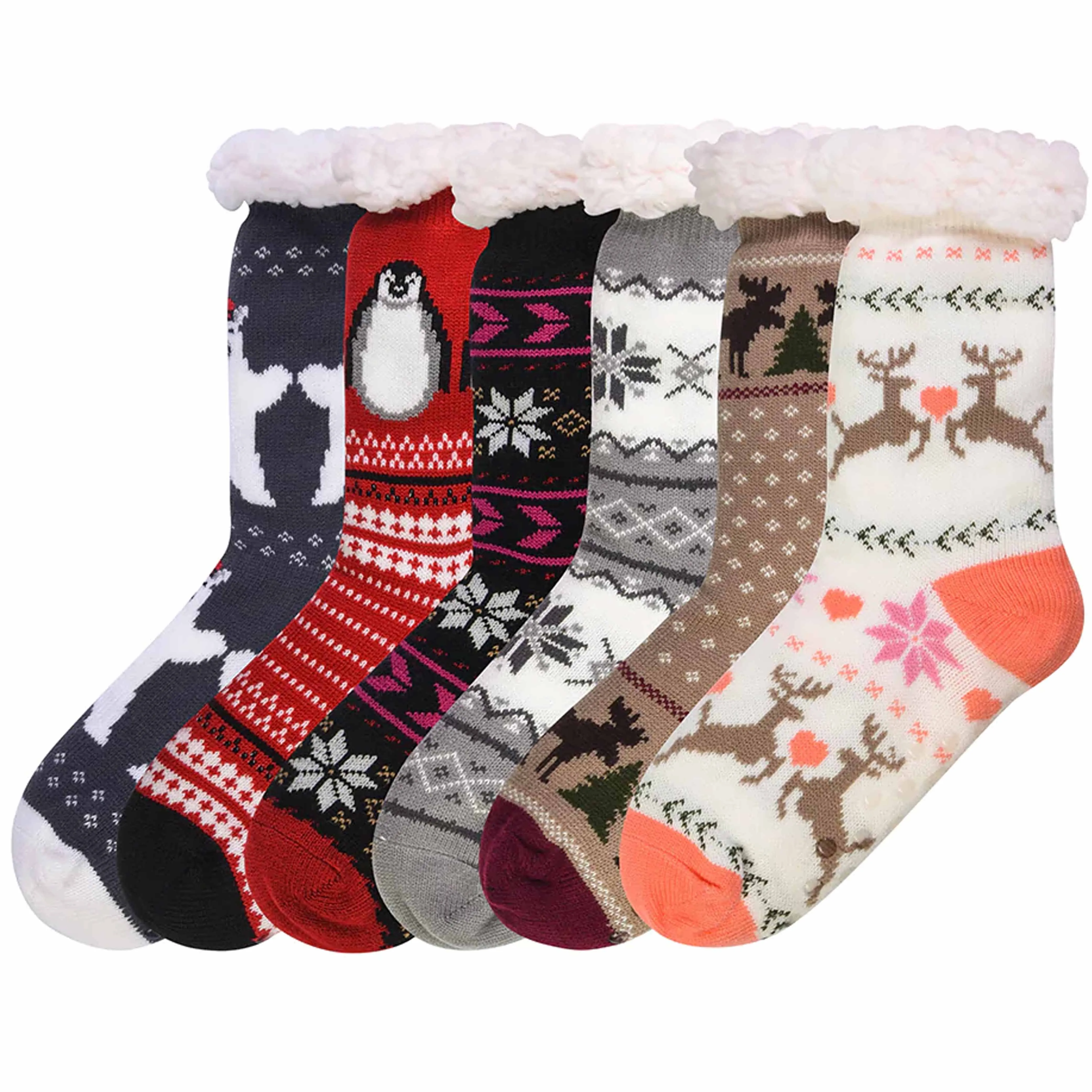 1 Pair Ladies Slipper Socks Thermal Fleece Unisex Cozy Sherpa Plush Warm 9-11