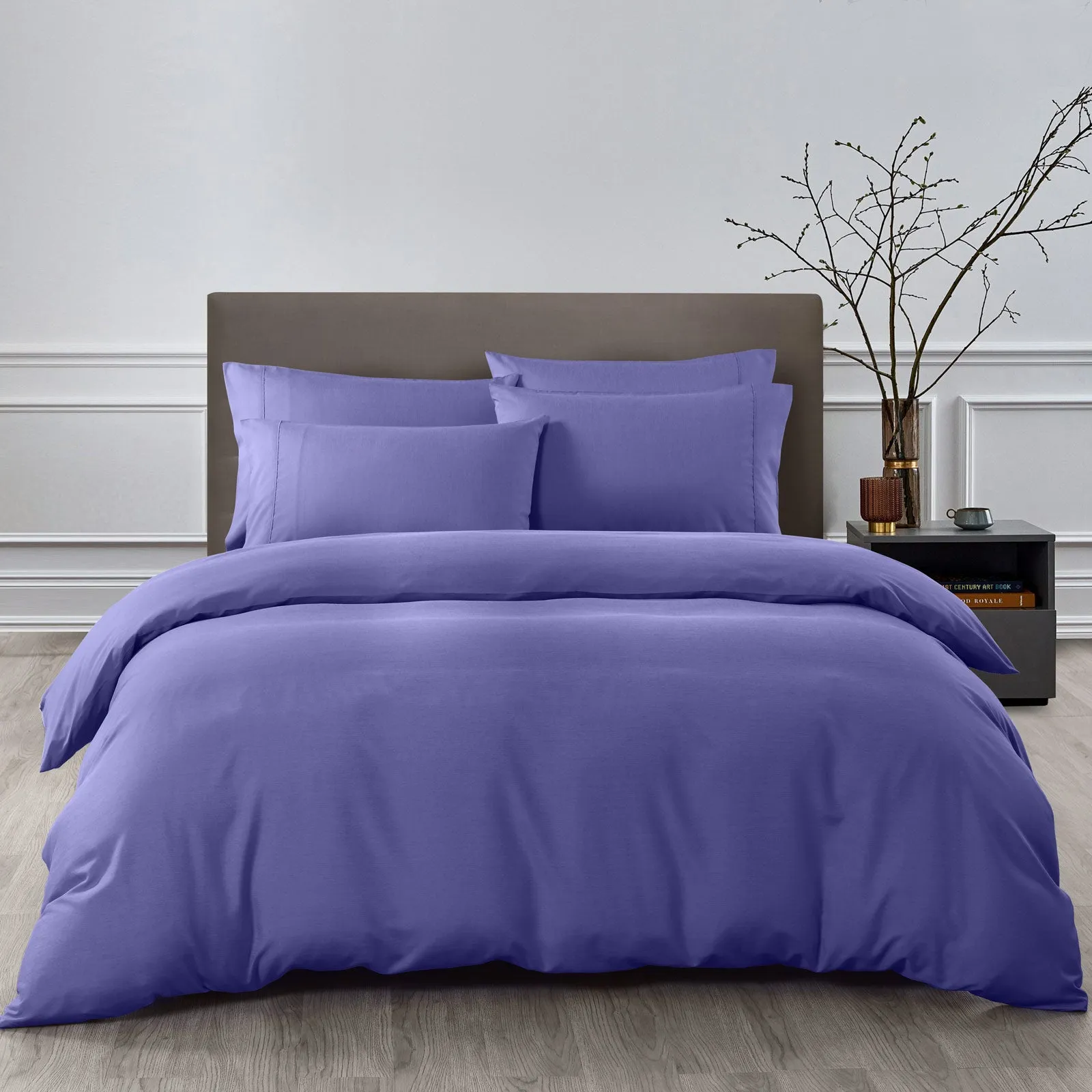 2000TC Quilt Cover Set | Bamboo Cooling Hypoallergenic & Breathable | Queen - Royal Blue