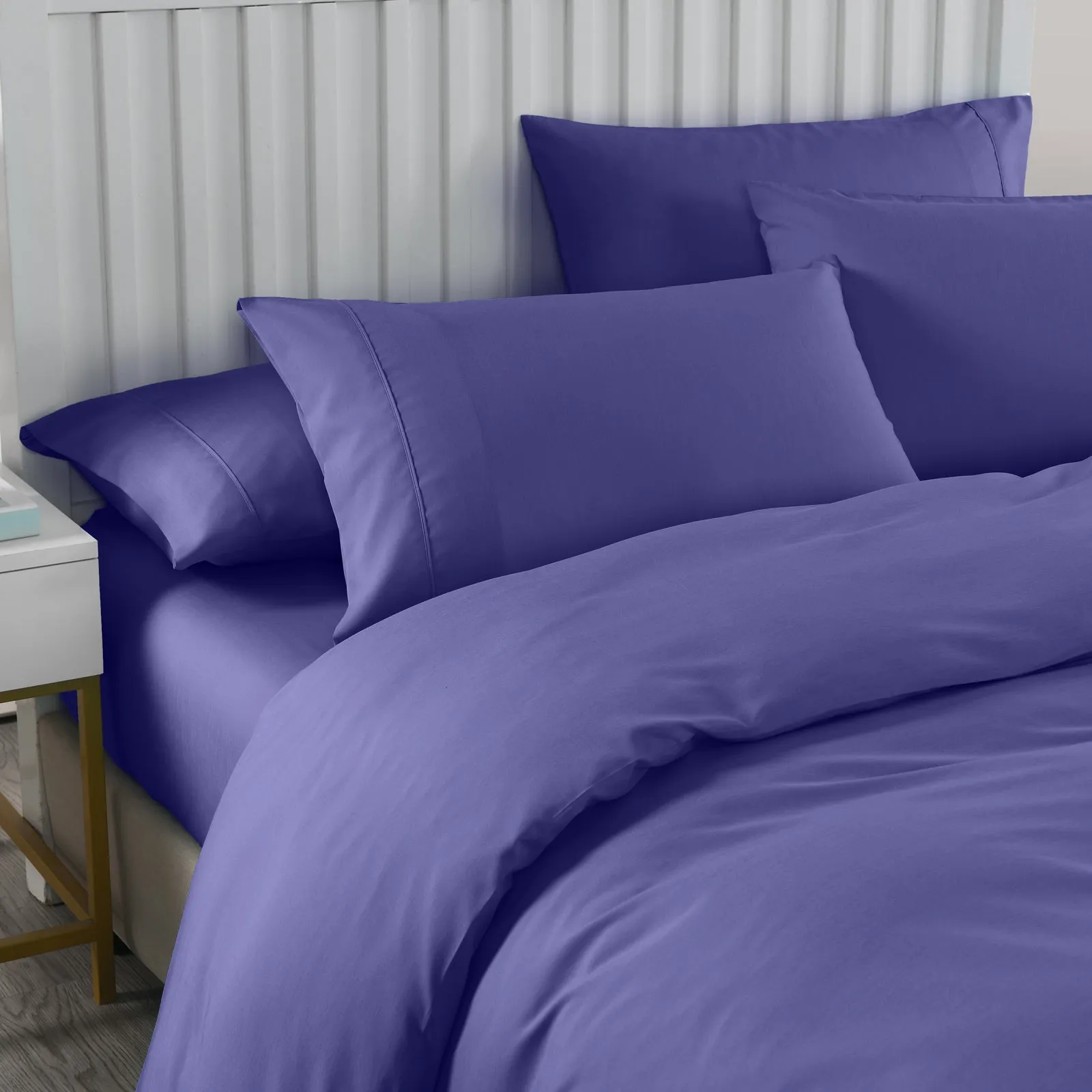 2000TC Quilt Cover Set | Bamboo Cooling Hypoallergenic & Breathable | Queen - Royal Blue