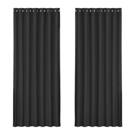 2X Blockout Eyelet Curtains | 240x230cm | Black