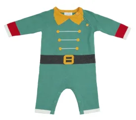 Angel Dear Baby Boys Green Knit Holiday Elf Coverall