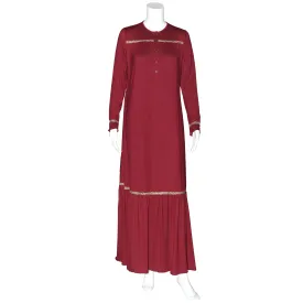 Button Front Ruffle Bottom Nightgown IDA 226POLO