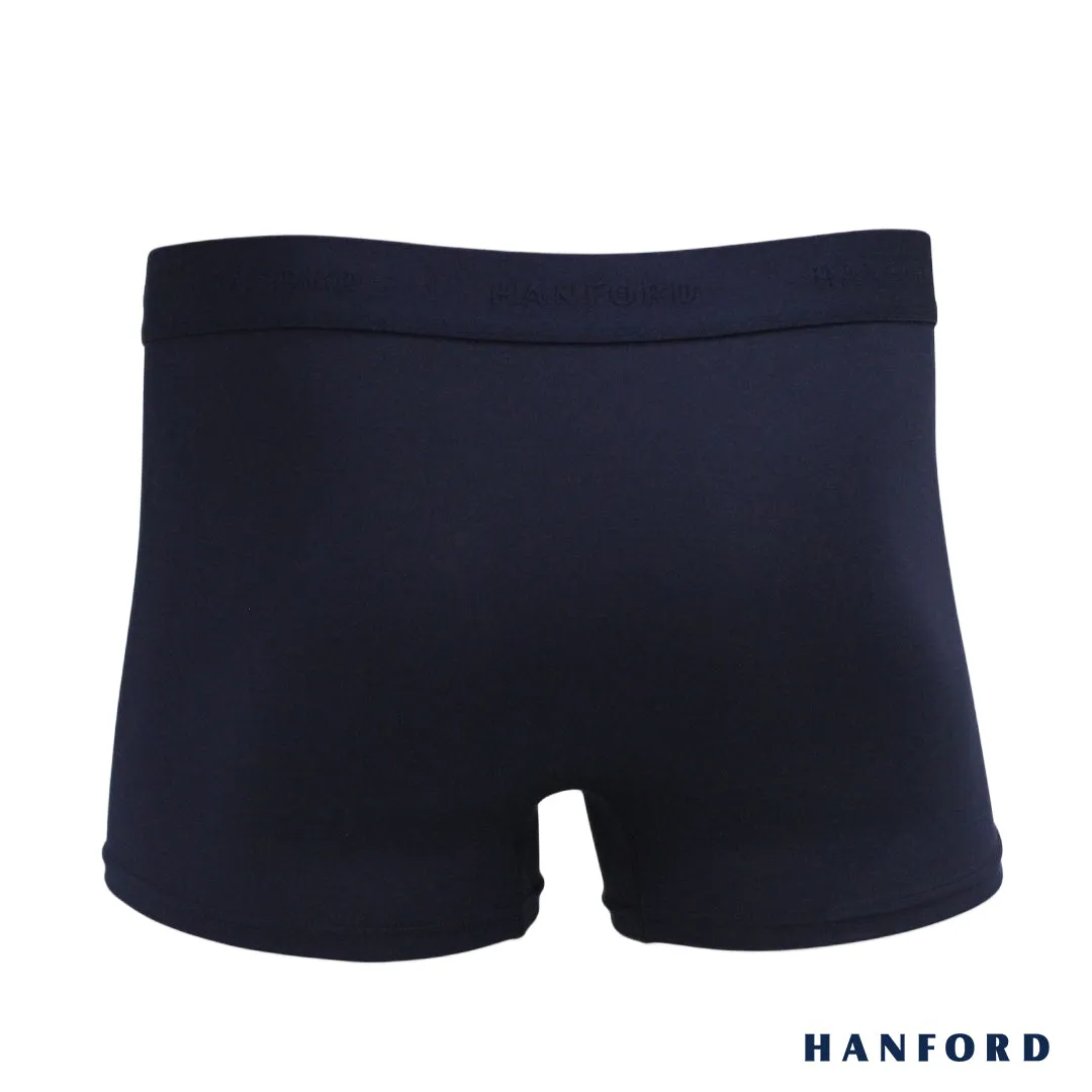 Hanford Men Quick Dry Travel Fitness Boxer Briefs - Forged Iron/Navy Blazer (2in1 Pack)
