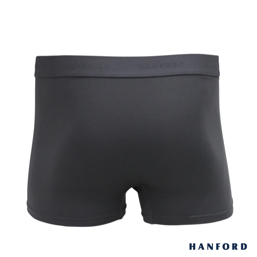 Hanford Men Quick Dry Travel Fitness Boxer Briefs - Forged Iron/Navy Blazer (2in1 Pack)