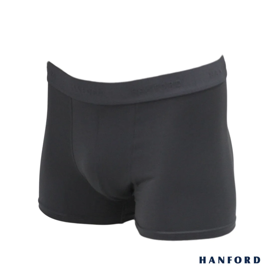 Hanford Men Quick Dry Travel Fitness Boxer Briefs - Forged Iron/Navy Blazer (2in1 Pack)