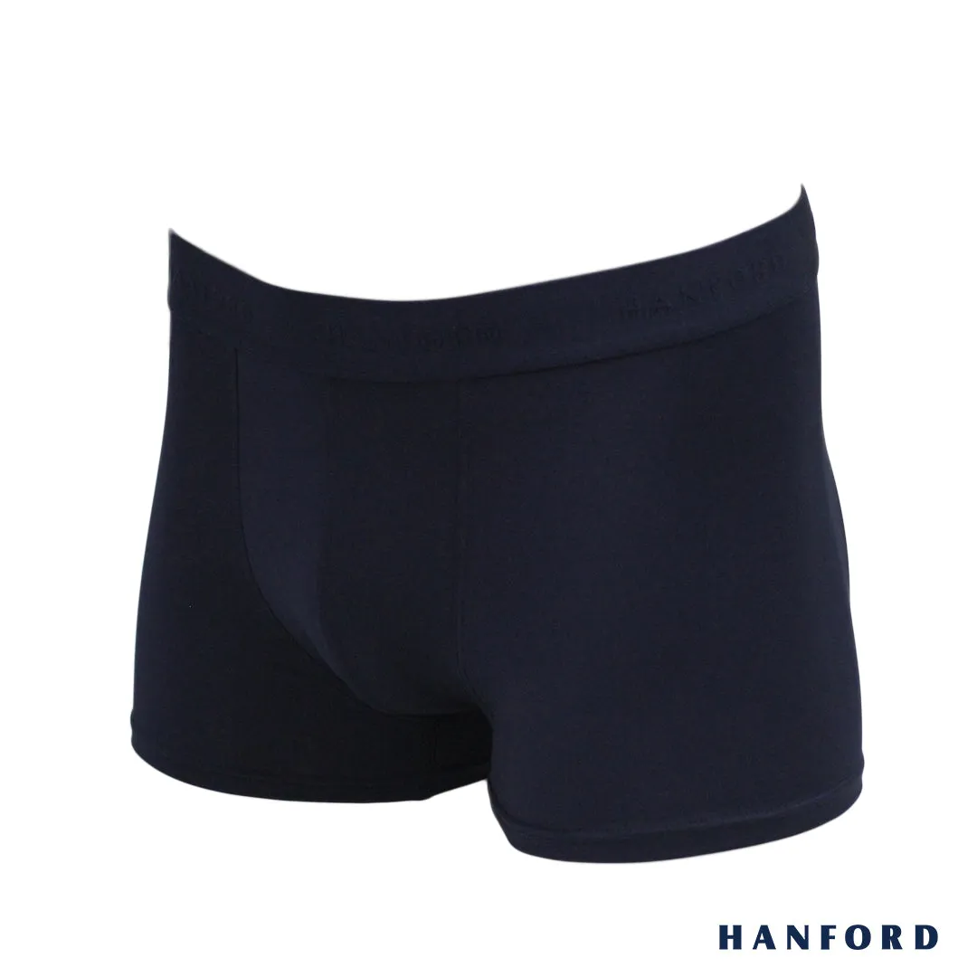 Hanford Men Quick Dry Travel Fitness Boxer Briefs - Forged Iron/Navy Blazer (2in1 Pack)