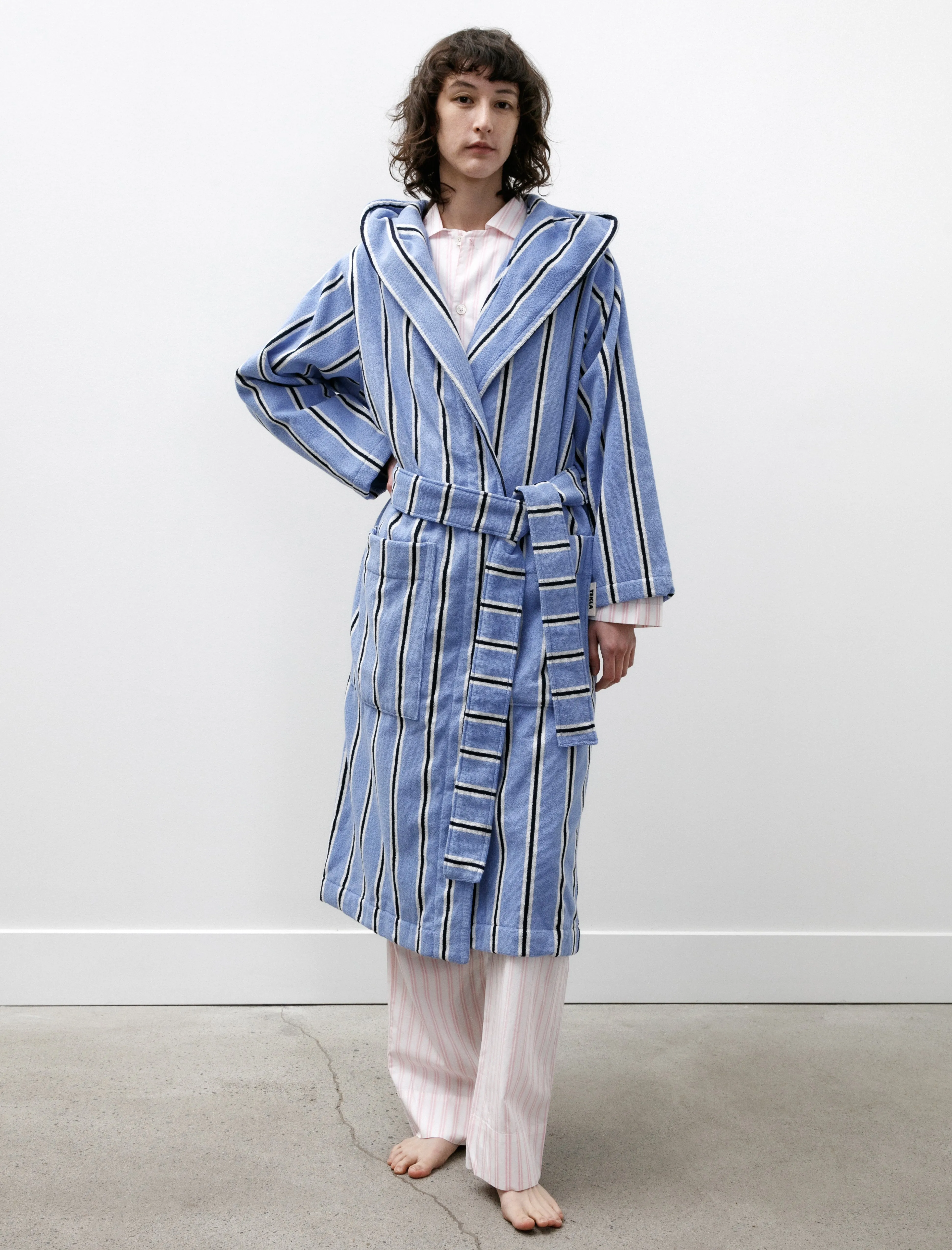 Hooded Bathrobe Bassett Stripes