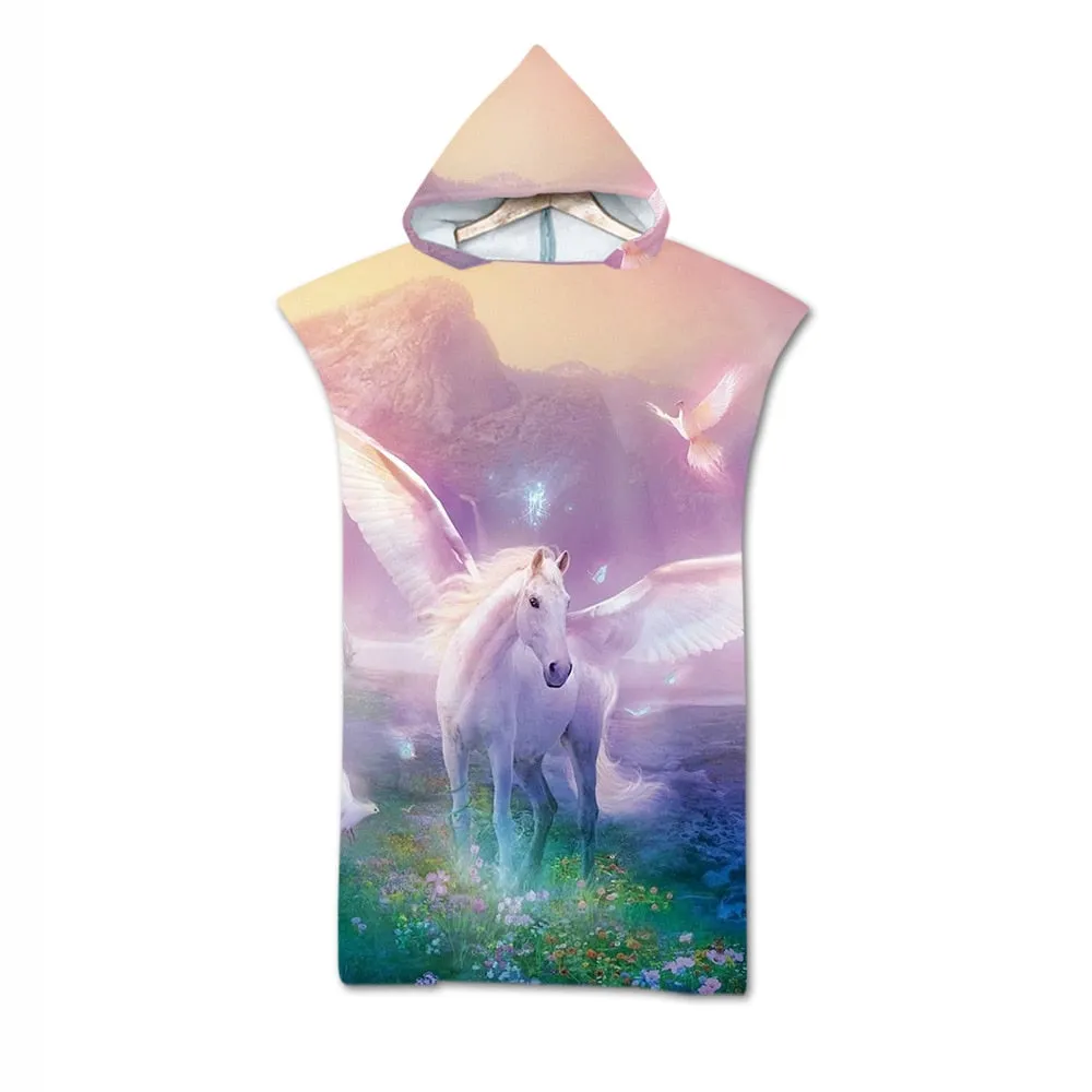 Hot Sale Beach Towel Wear-resistant Hooded Towel Adult Cloak Printing Microfiber Swimming Bath Towel Bathrobe Beach Wear
