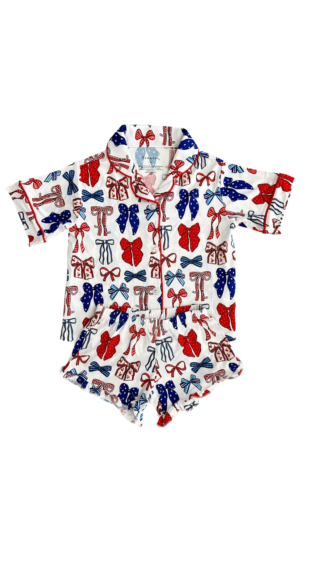 In My Jammers Red White & Blue Kids Button Up Short Set
