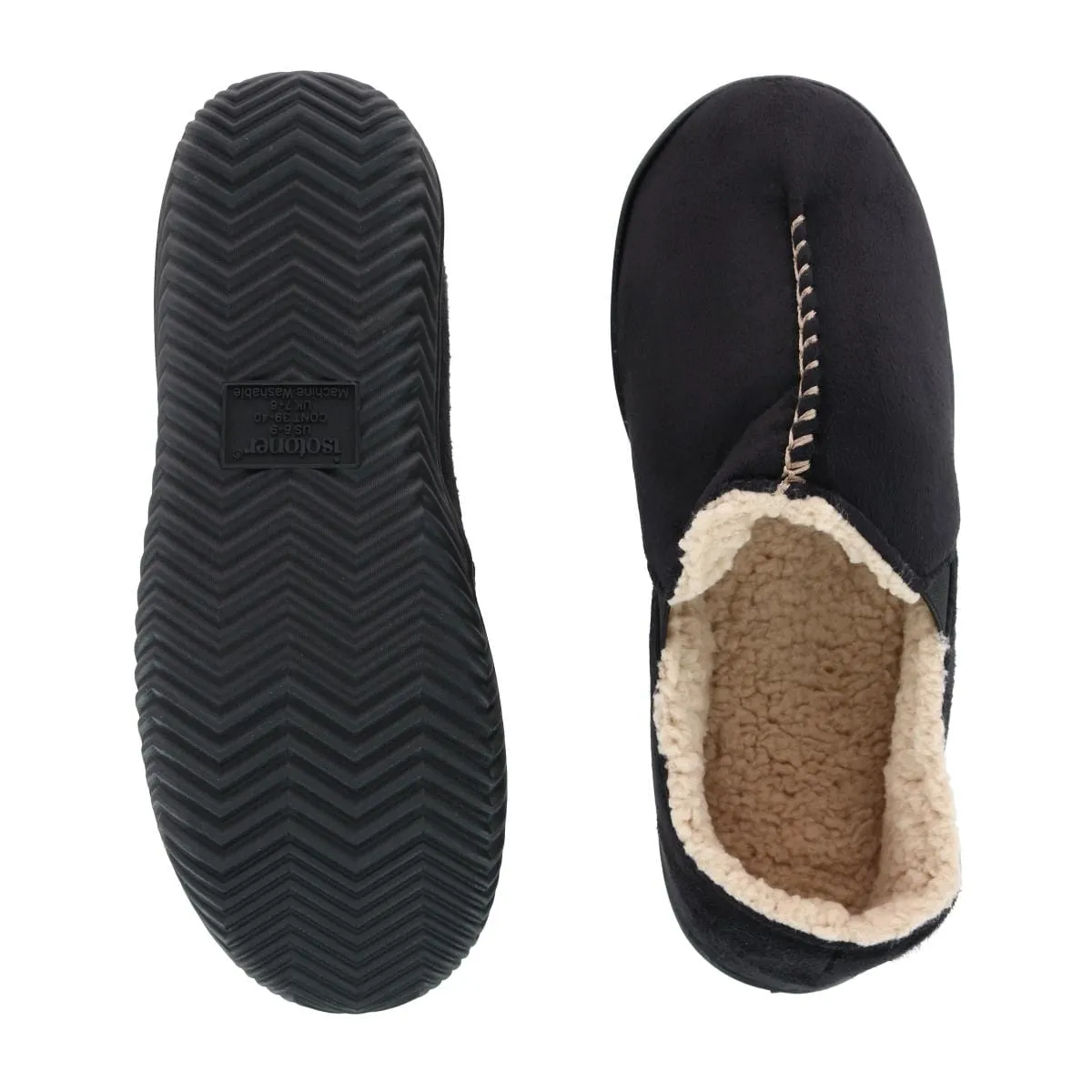 Isotoner Men's Recycled Microsuede Liam Closed Back Slipper