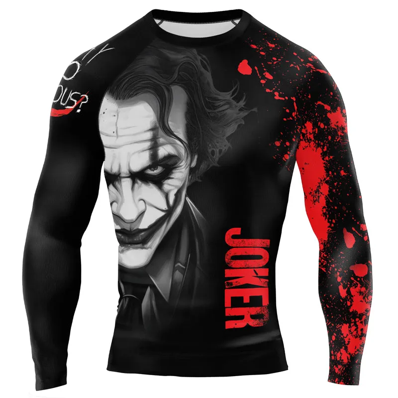 Joker Horror Why So Serious Men's Long Sleeve Rash Guard