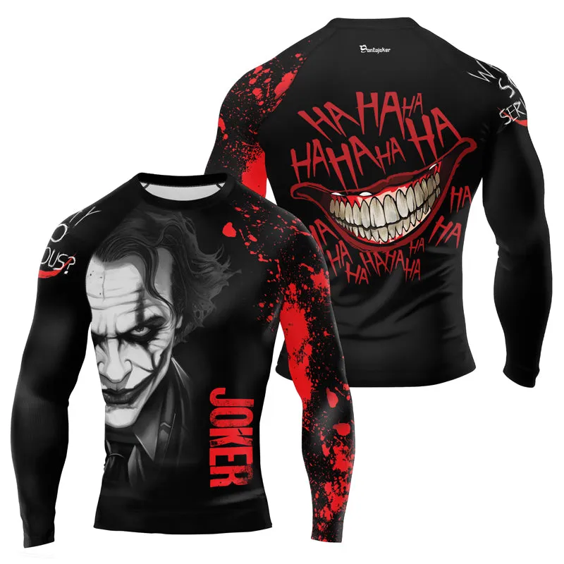Joker Horror Why So Serious Men's Long Sleeve Rash Guard