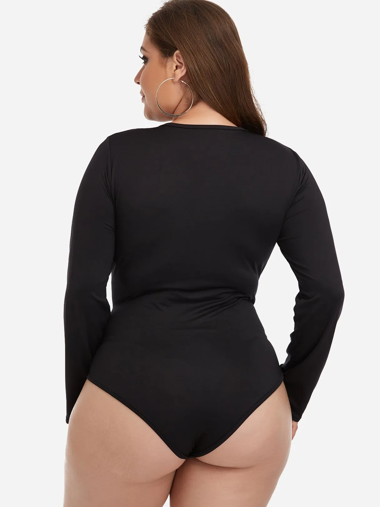 OEM ODM Plain Lace-Up Black Plus Size Intimates