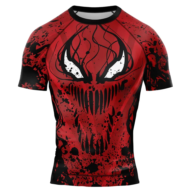 Red Carnage Men's Short Sleeve Rash Guard
