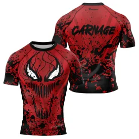 Red Carnage Men's Short Sleeve Rash Guard