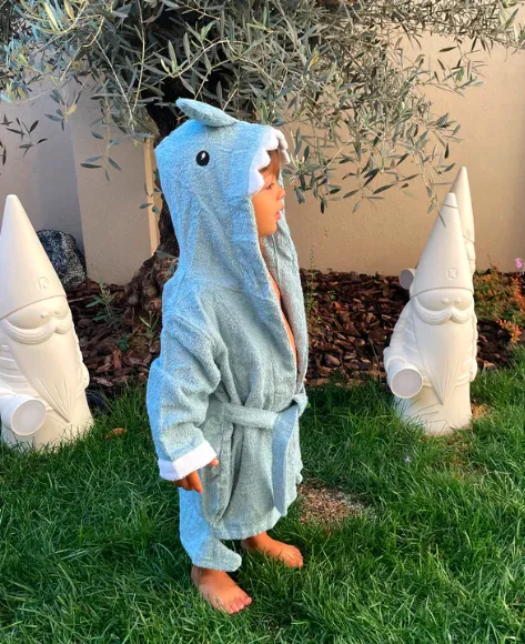Shark Hooded Bathrobe for Kids