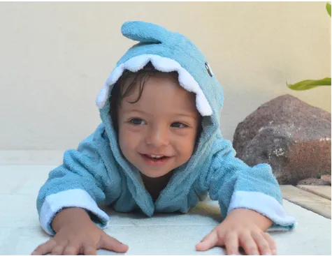 Shark Hooded Bathrobe for Kids