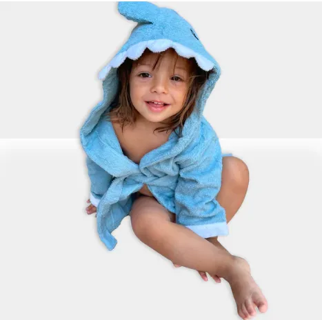 Shark Hooded Bathrobe for Kids