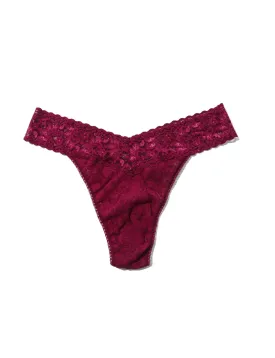 Signature Lace Original Rise Thong, Sugar Plum Red