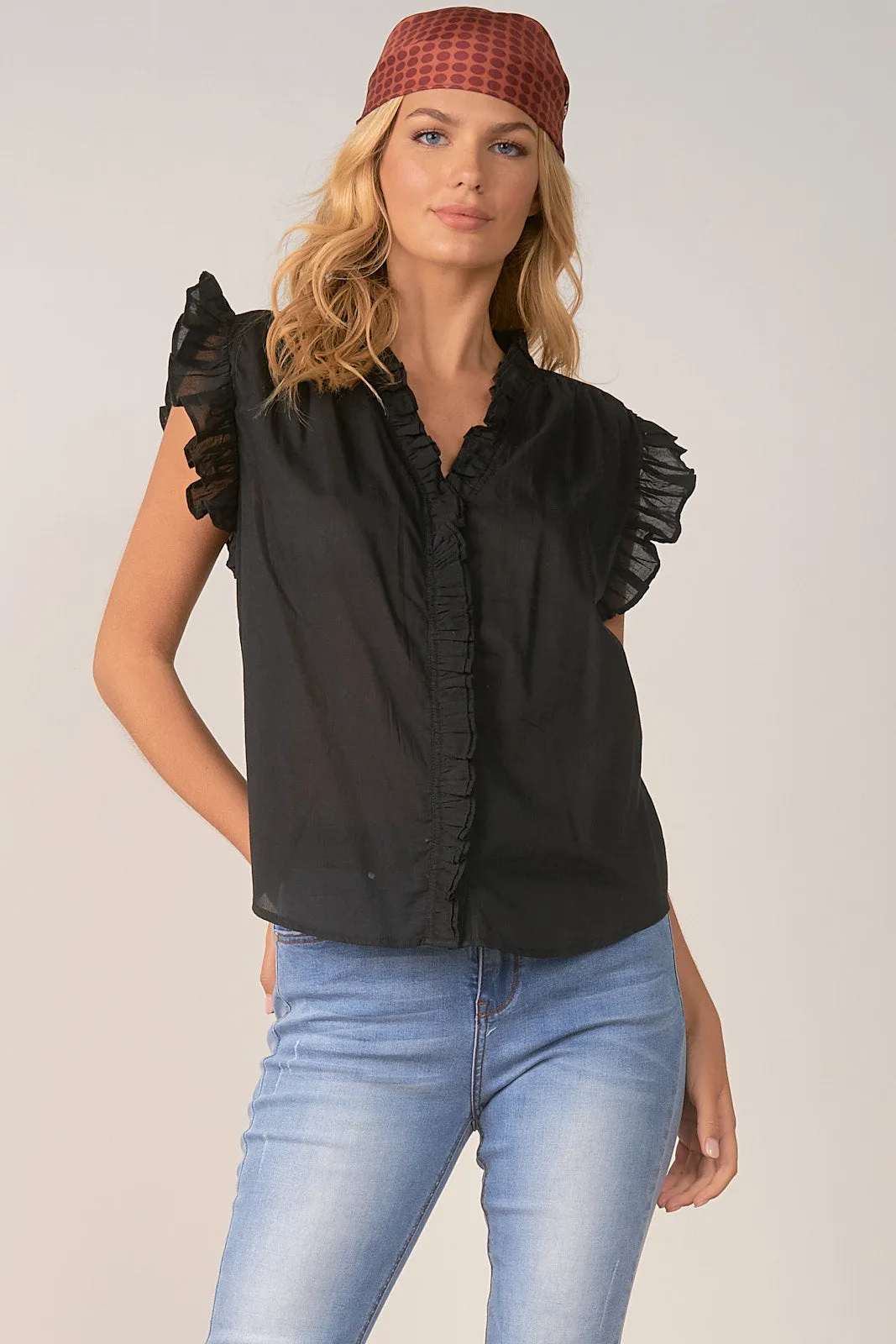 Sleeveless Ruffle Top
