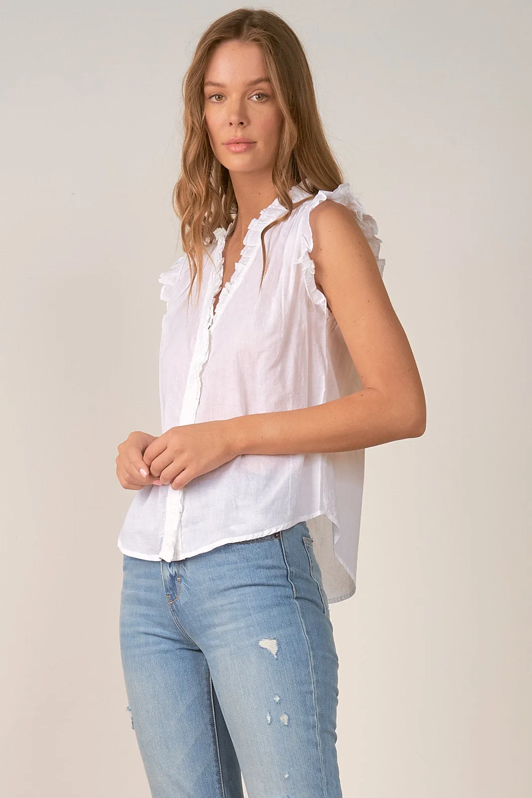 Sleeveless Ruffle Top