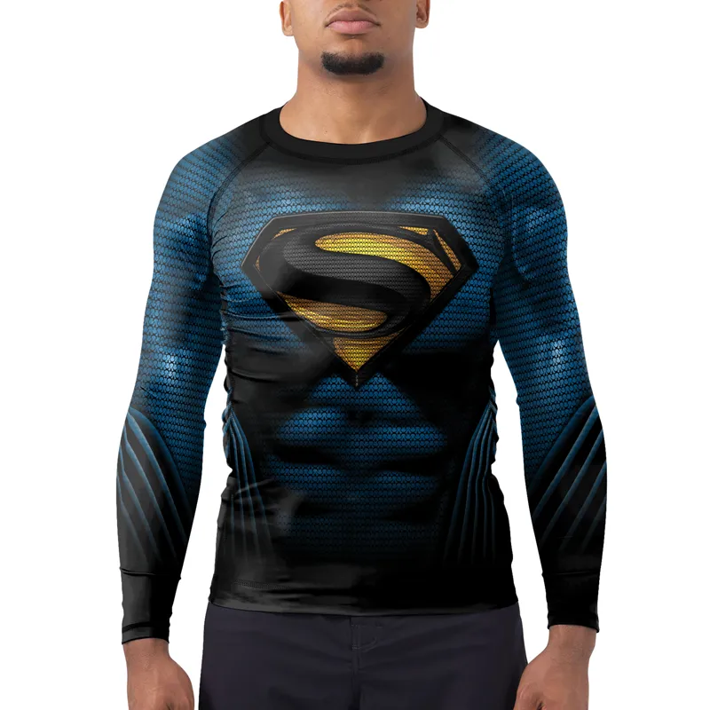 Superman Cosmic Emblem Men's Long Sleeve Rash Guard