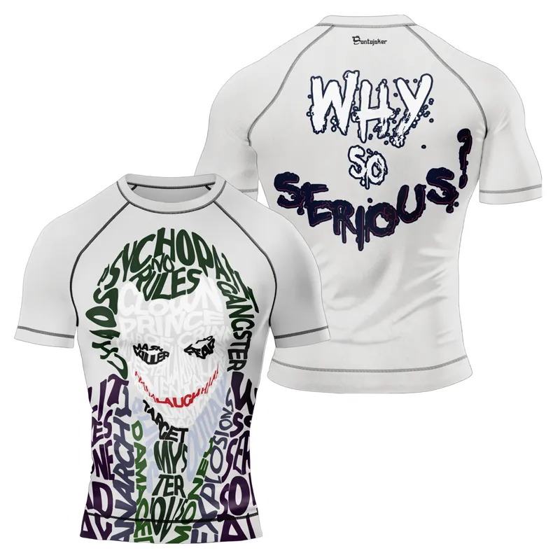 The Clown Prince of Crime Why So Serious Men's Short Sleeve Rash Guard