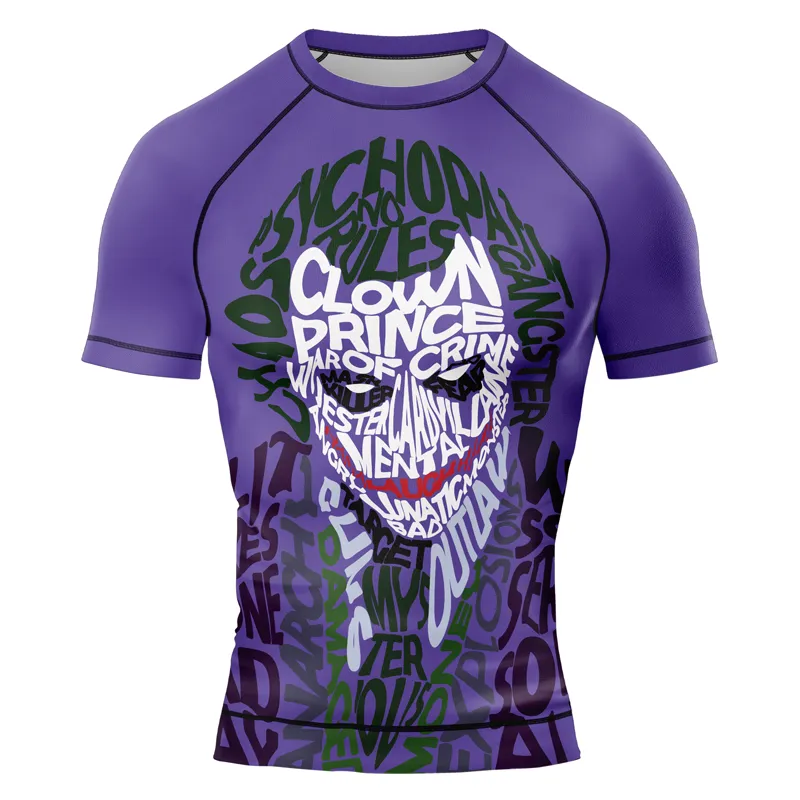 The Clown Prince of Crime Why So Serious Men's Short Sleeve Rash Guard