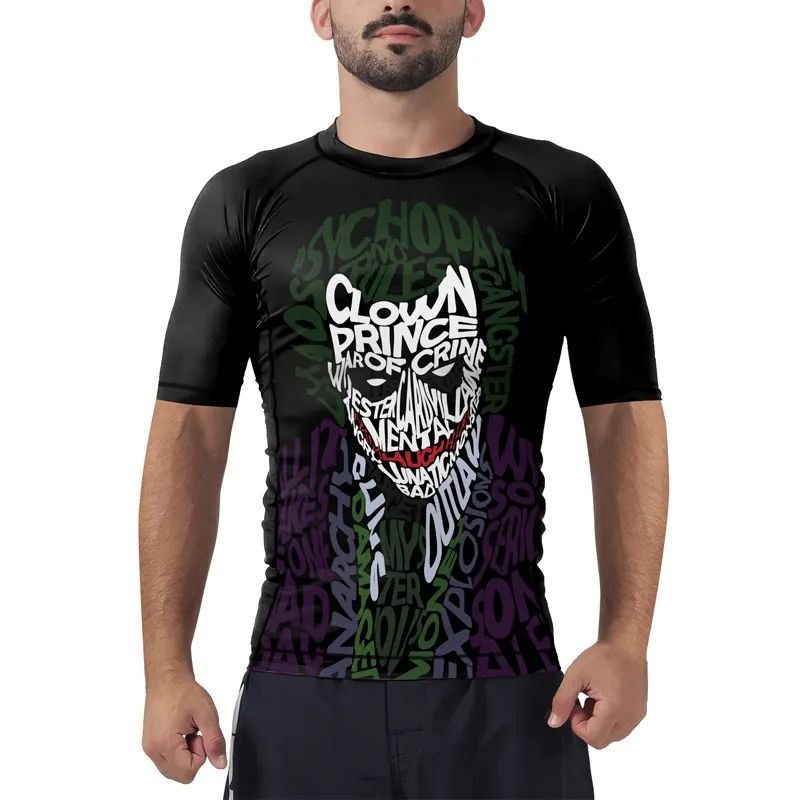 The Clown Prince of Crime Why So Serious Men's Short Sleeve Rash Guard