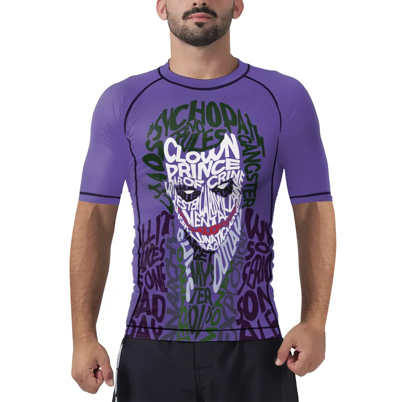 The Clown Prince of Crime Why So Serious Men's Short Sleeve Rash Guard