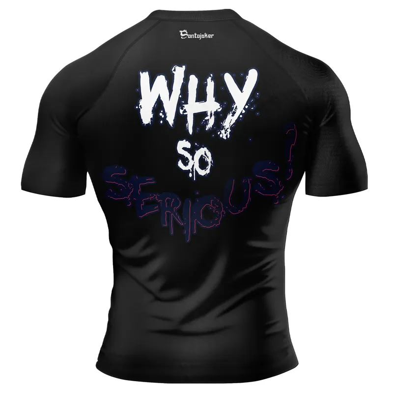 The Clown Prince of Crime Why So Serious Men's Short Sleeve Rash Guard