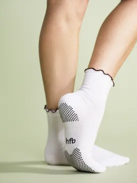 Thermal Ruffle Sporty Grip Crew - White