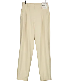 Uniqlo Cream Heat Tech Pleated Trousers UK XS