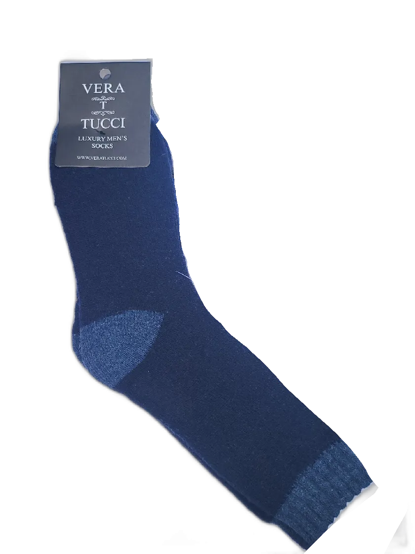 VERA TUCCI BLUE CONTRAST MEN'S THERMAL WINTER SOCKS RMD2305-10-3 NEW FOR AW23!