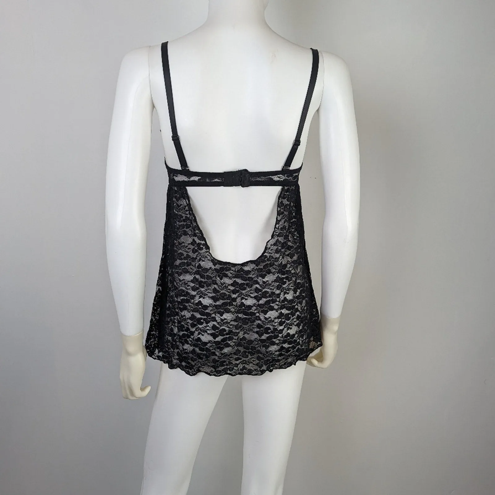 Victoria's Secret Black Lacey Babydoll Nightgown - Medium