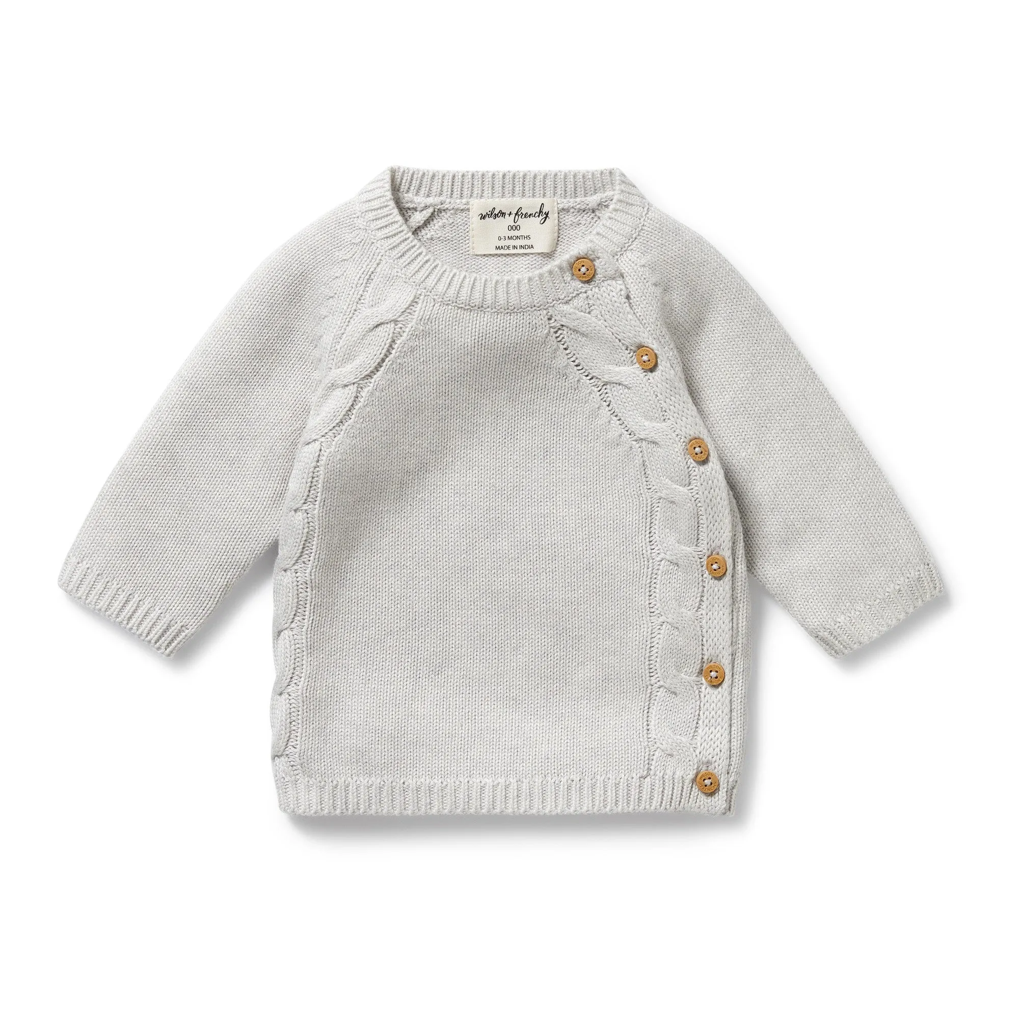 Wilson & Frenchy - Grey Melange Organic Knitted Kimono Cardigan