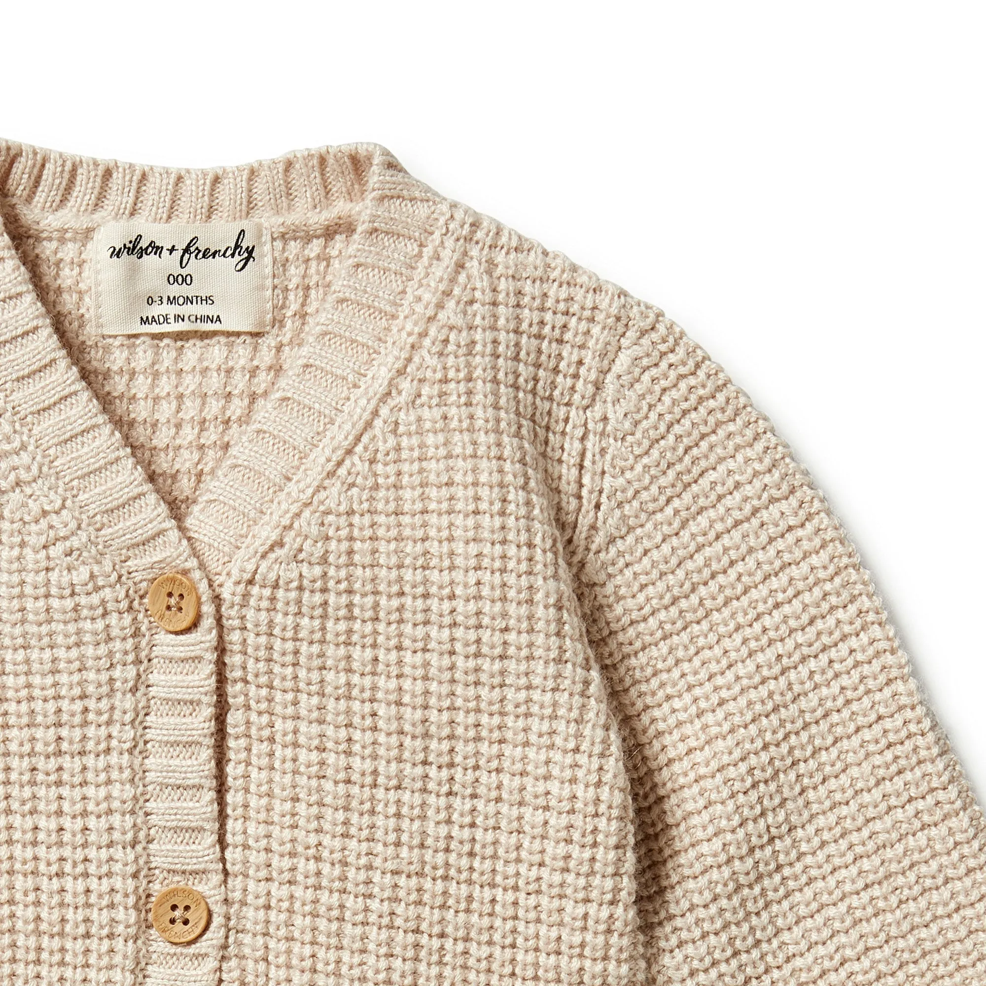 Wilson and Frenchy Knitted Button Cardigan - Oatmeal Melange