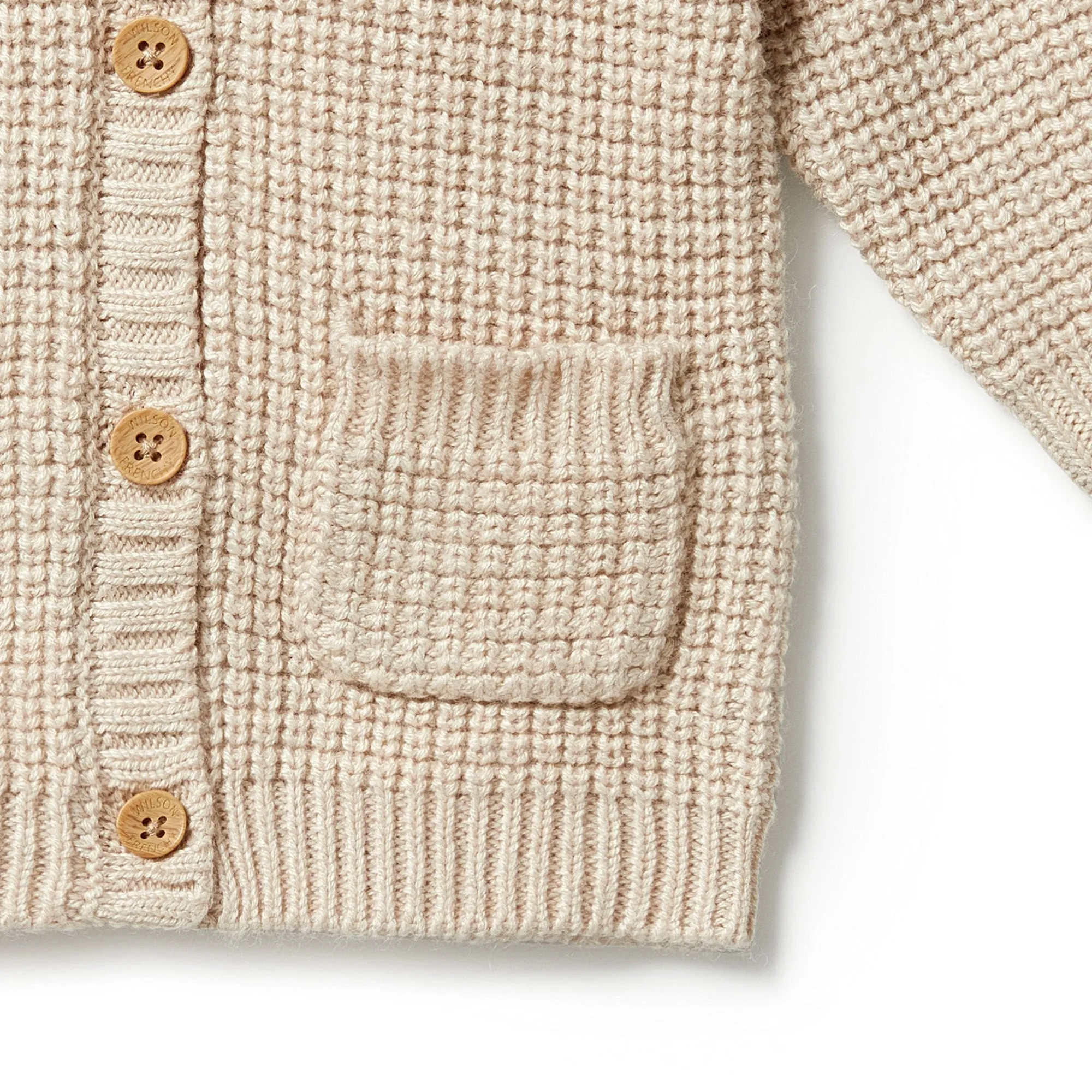 Wilson and Frenchy Knitted Button Cardigan - Oatmeal Melange
