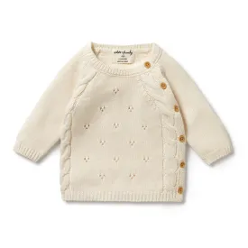 Wilson and Frenchy Knitted Pointelle Kimono Cardigan - Ecru