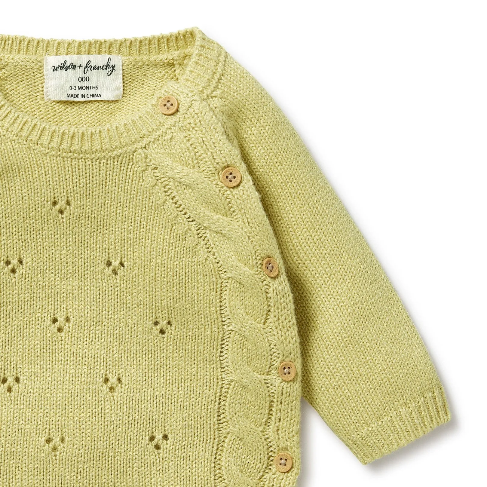 Wilson and Frenchy Knitted Pointelle Kimono Cardigan - Endive