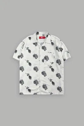 Wolves Among Roses Ace Button Up Shirt in Cream