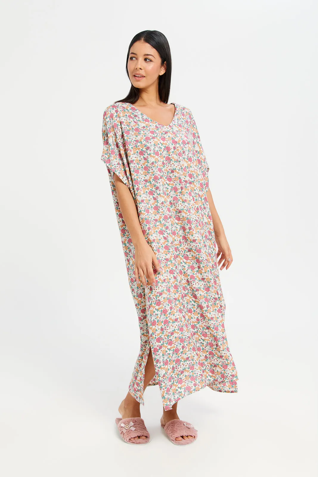 Women Assorted With Floral Print Nightgown