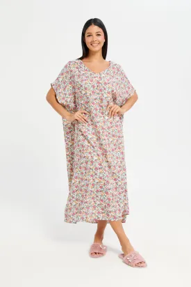 Women Assorted With Floral Print Nightgown